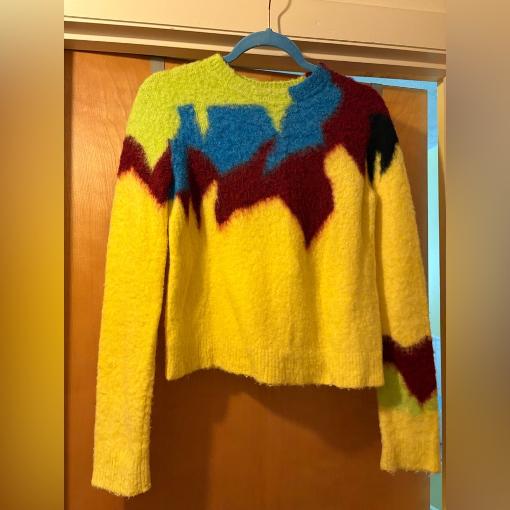 Loewe Yellow and Blue Abstract Sweater